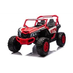 Buggy UTV XXL 24 Volts 14Ah Rouge/Blanc, buggy électrique enfant, version 2 places - 4 moteurs