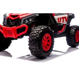 Buggy UTV XXL 24 Volts 14Ah Rouge/Blanc, buggy électrique enfant, version 2 places - 4 moteurs