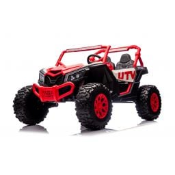 Buggy UTV XXL 24 Volts 14Ah Rouge/Blanc, buggy électrique enfant, version 2 places - 4 moteurs