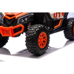 Buggy UTV XXL 24 Volts 14Ah Orange, buggy électrique enfant, version 2 places - 4 moteurs
