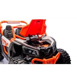 Buggy UTV XXL 24 Volts 14Ah Orange, buggy électrique enfant, version 2 places - 4 moteurs