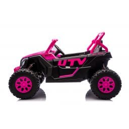 Buggy UTV XXL 24 Volts 14Ah Rose, buggy électrique enfant, version 2 places - 4 moteurs