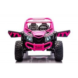 Buggy UTV XXL 24 Volts 14Ah Rose, buggy électrique enfant, version 2 places - 4 moteurs