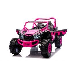 Buggy UTV XXL 24 Volts 14Ah Rose, buggy électrique enfant, version 2 places - 4 moteurs