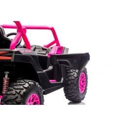 Buggy UTV XXL 24 Volts 14Ah Rose, buggy électrique enfant, version 2 places - 4 moteurs