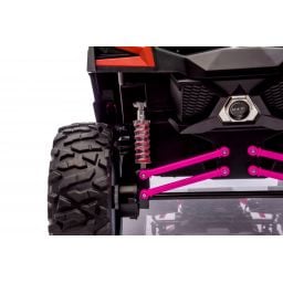Buggy UTV XXL 24 Volts 14Ah Rose, buggy électrique enfant, version 2 places - 4 moteurs
