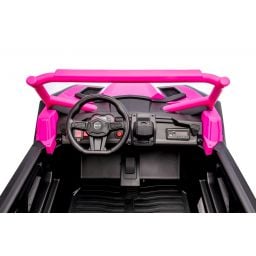 Buggy UTV XXL 24 Volts 14Ah Rose, buggy électrique enfant, version 2 places - 4 moteurs