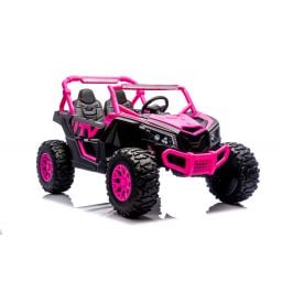 Buggy UTV XXL 24 Volts 14Ah Rose, buggy électrique enfant, version 2 places - 4 moteurs