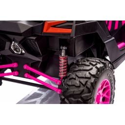 Buggy UTV XXL 24 Volts 14Ah Rose, buggy électrique enfant, version 2 places - 4 moteurs