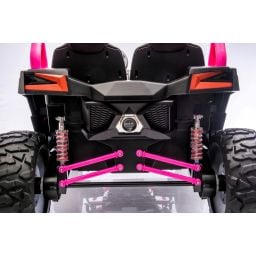 Buggy UTV XXL 24 Volts 14Ah Rose, buggy électrique enfant, version 2 places - 4 moteurs