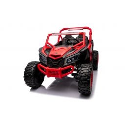 Buggy UTV XXL 24 Volts 14Ah Rouge/Noir, buggy électrique enfant, version 2 places - 4 moteurs