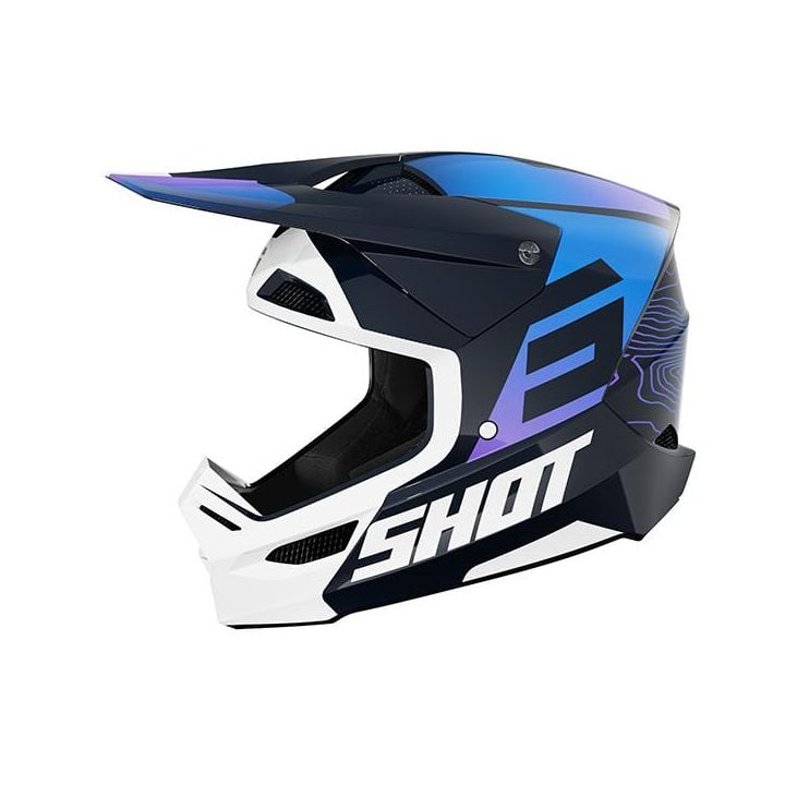 Casque cross enfant Shot moto quad Furious Kid Apex Bleu