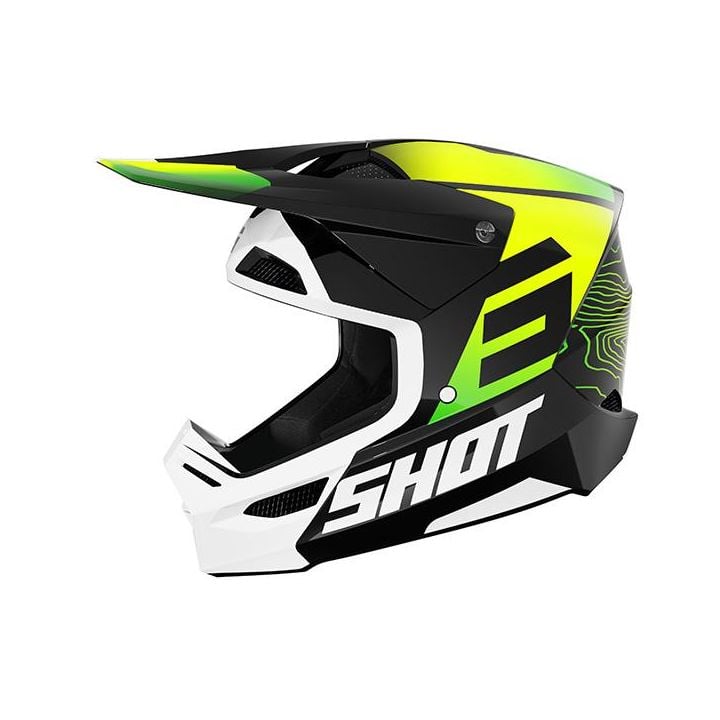 Casque cross enfant Shot moto quad Furious Kid Apex Neon Jaune