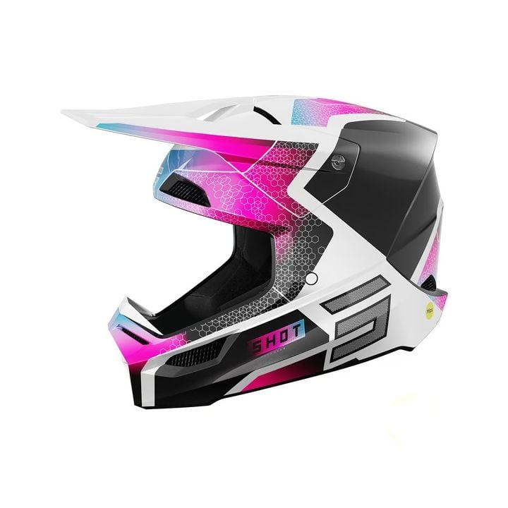 Casque cross enfant Shot moto quad Phaser Kid Noir Bleu Rose