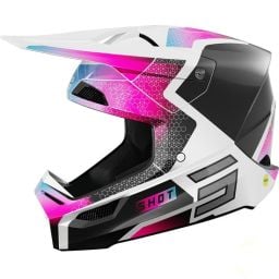 Casque cross enfant Shot moto quad Phaser Kid Noir Bleu Rose