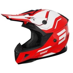 Casque cross enfant Shot moto quad Pulse Kid Lines Rouge Blanc Noir