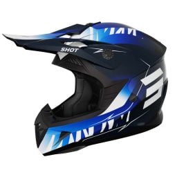 Casque cross enfant Shot moto quad Pulse X-Trem Noir Bleu Blanc