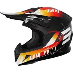 Casque cross enfant Shot moto quad Pulse X-Trem Noir Orange Rouge
