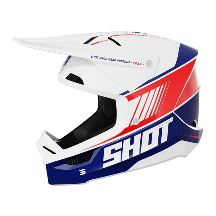 Casque cross enfant Shot moto quad Furious Kid Peak Bleu Rouge