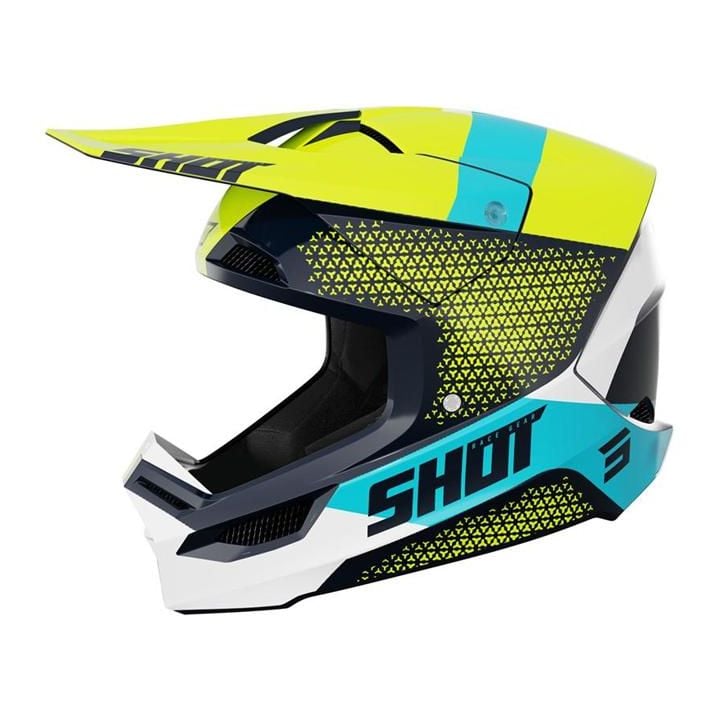 Casque cross enfant Shot moto quad Furious Kid Ridge Bleu Neon Jaune