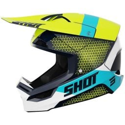 Casque cross enfant Shot moto quad Furious Kid Ridge Bleu Neon Jaune