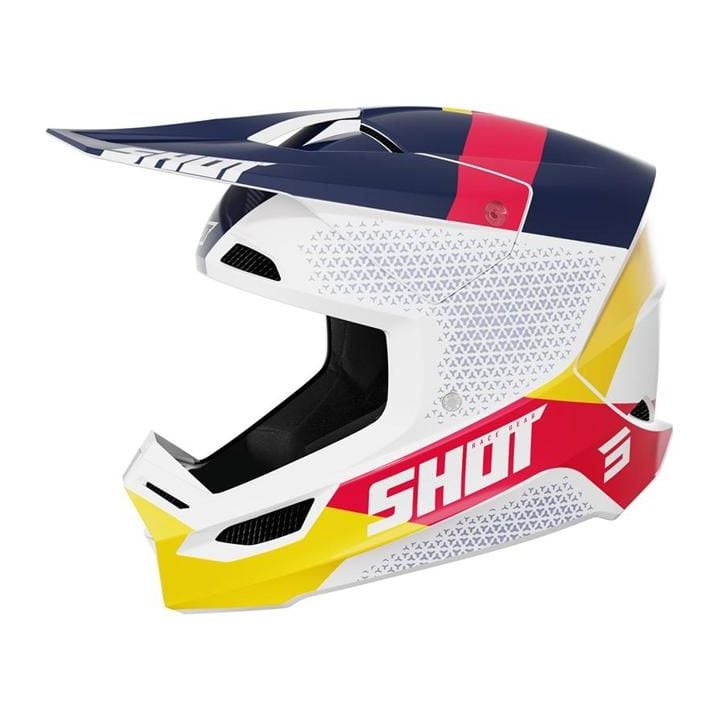 Casque cross enfant Shot moto quad Furious Kid Ridge Rouge Bleu Jaune