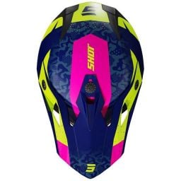 Casque cross enfant Shot moto quad Pulse Kid Airlift Bleu Neon Jaune Rose