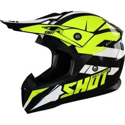 Casque cross enfant Shot moto quad Pulse Kid Revenge Noir Neon Jaune Blanc