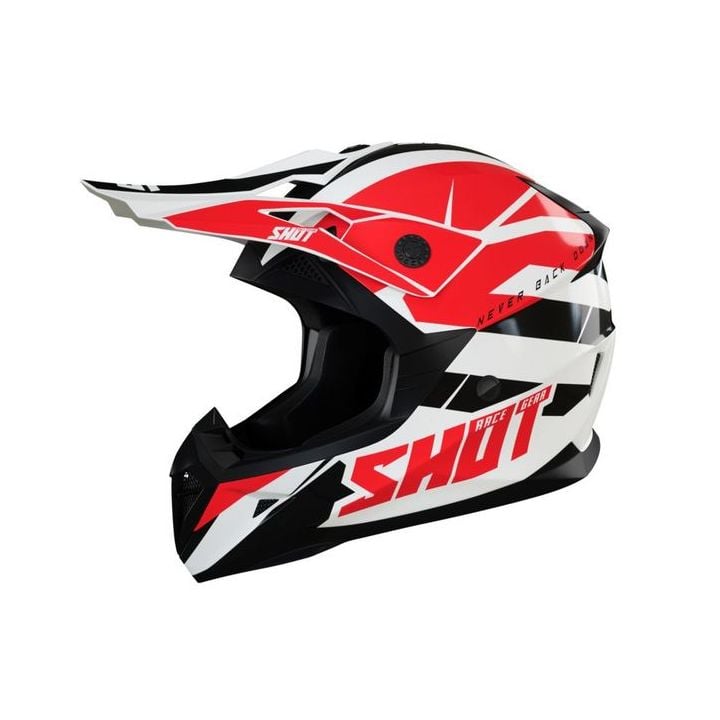 Casque cross enfant Shot moto quad Pulse Kid Revenge Blanc Rouge Noir
