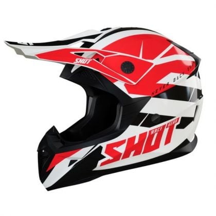 Casque cross enfant Shot moto quad Pulse Kid Revenge Blanc Rouge Noir