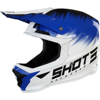 Casque cross enfant Shot moto quad Furious Kid Versus Blanc Bleu
