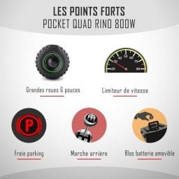 Quad electrique enfant FLIP 800W ROUGE, 36Volts