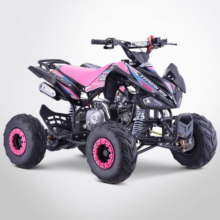Quad enfant 125cc Typhon rose, quad essence enfant 10 à 16 ans