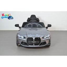 BMW M4 Gris métallisée, voiture électrique enfant 12 Volts télécommande parentale 2.4 Ghz, 2 moteurs