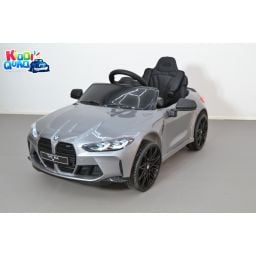 BMW M4 Gris métallisée, voiture électrique enfant 12 Volts télécommande parentale 2.4 Ghz, 2 moteurs