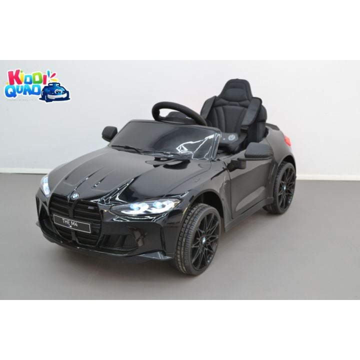 BMW M4 Noir métallisée, voiture électrique enfant 12 Volts télécommande parentale 2.4 Ghz, 2 moteurs