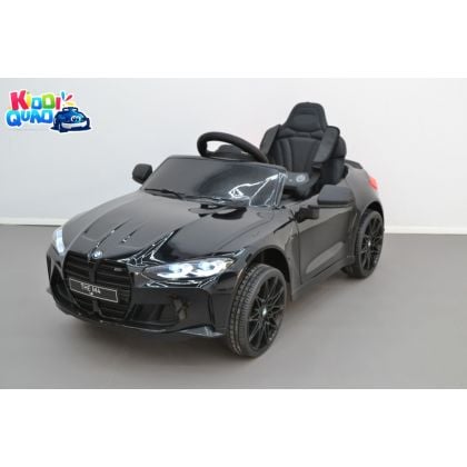 BMW M4 Noir métallisée, voiture électrique enfant 12 Volts télécommande parentale 2.4 Ghz, 2 moteurs
