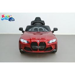 BMW M4 Rouge métallisée, voiture électrique enfant 12 Volts télécommande parentale 2.4 Ghz, 2 moteurs