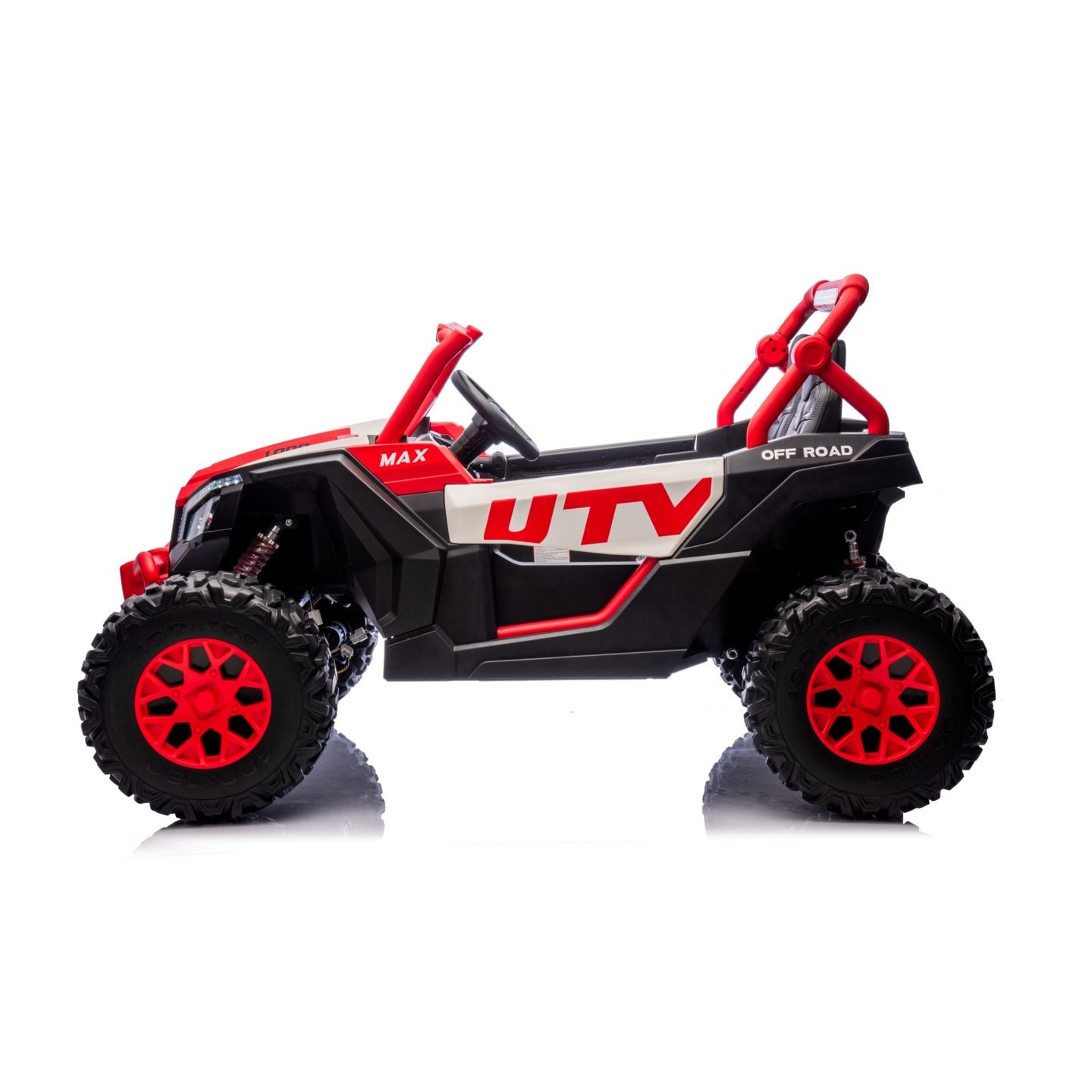Buggy UTV XXL 24 Volts 14Ah Rouge/Blanc, buggy électrique enfant, version 2 places - 4 moteurs