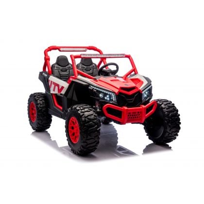 Buggy UTV XXL 24 Volts 14Ah Rouge/Blanc, buggy électrique enfant, version 2 places - 4 moteurs