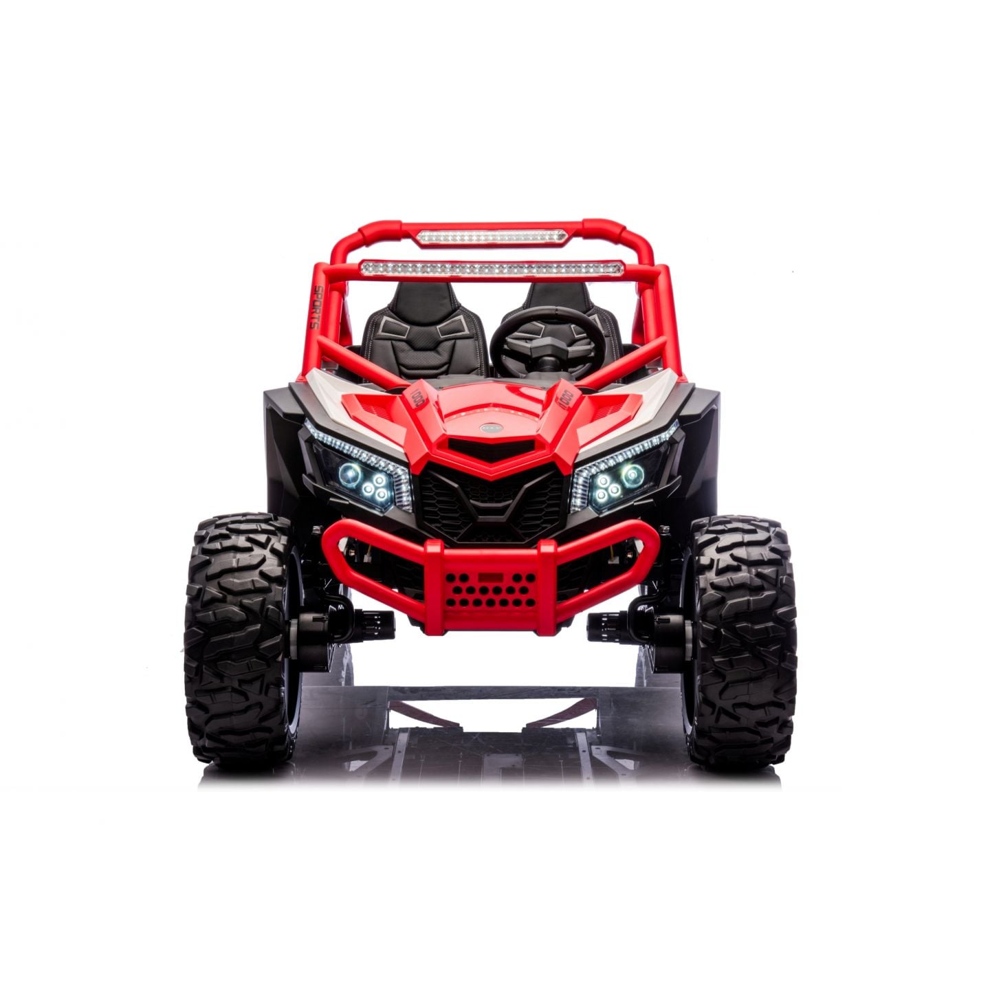 Buggy UTV XXL 24 Volts 14Ah Rouge/Blanc, buggy électrique enfant, version 2 places - 4 moteurs