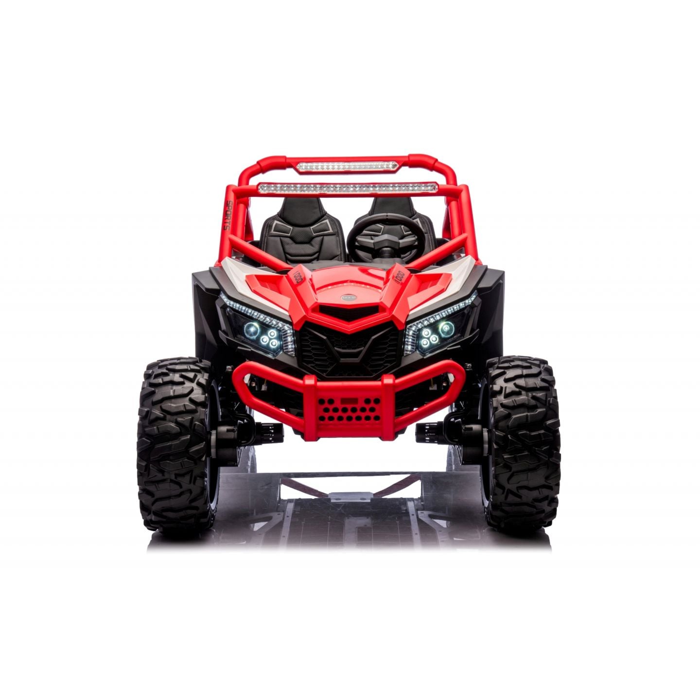 Buggy UTV XXL 24 Volts 14Ah Rouge/Blanc, buggy électrique enfant, version 2 places - 4 moteurs
