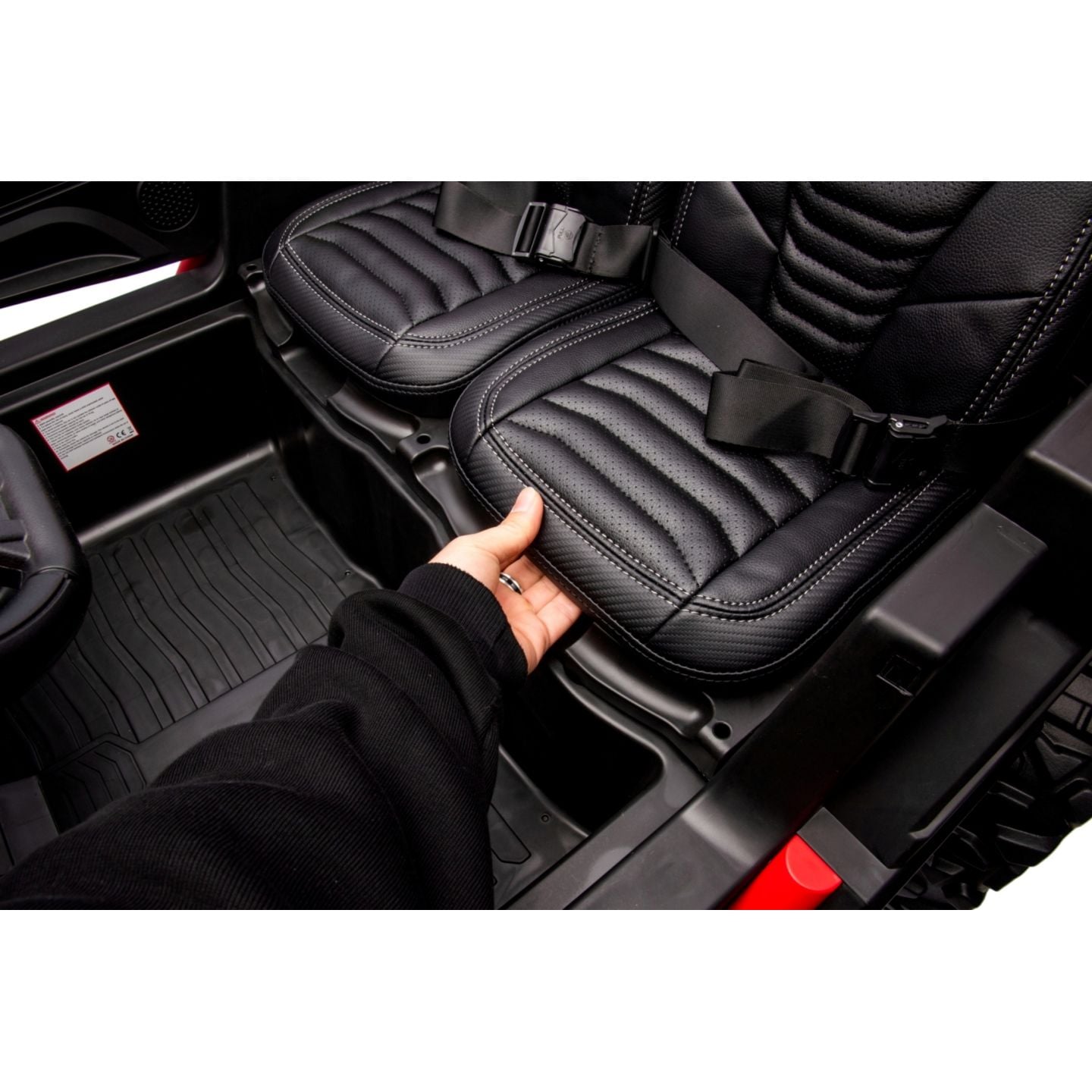 Buggy UTV XXL 24 Volts 14Ah Rouge/Blanc, buggy électrique enfant, version 2 places - 4 moteurs