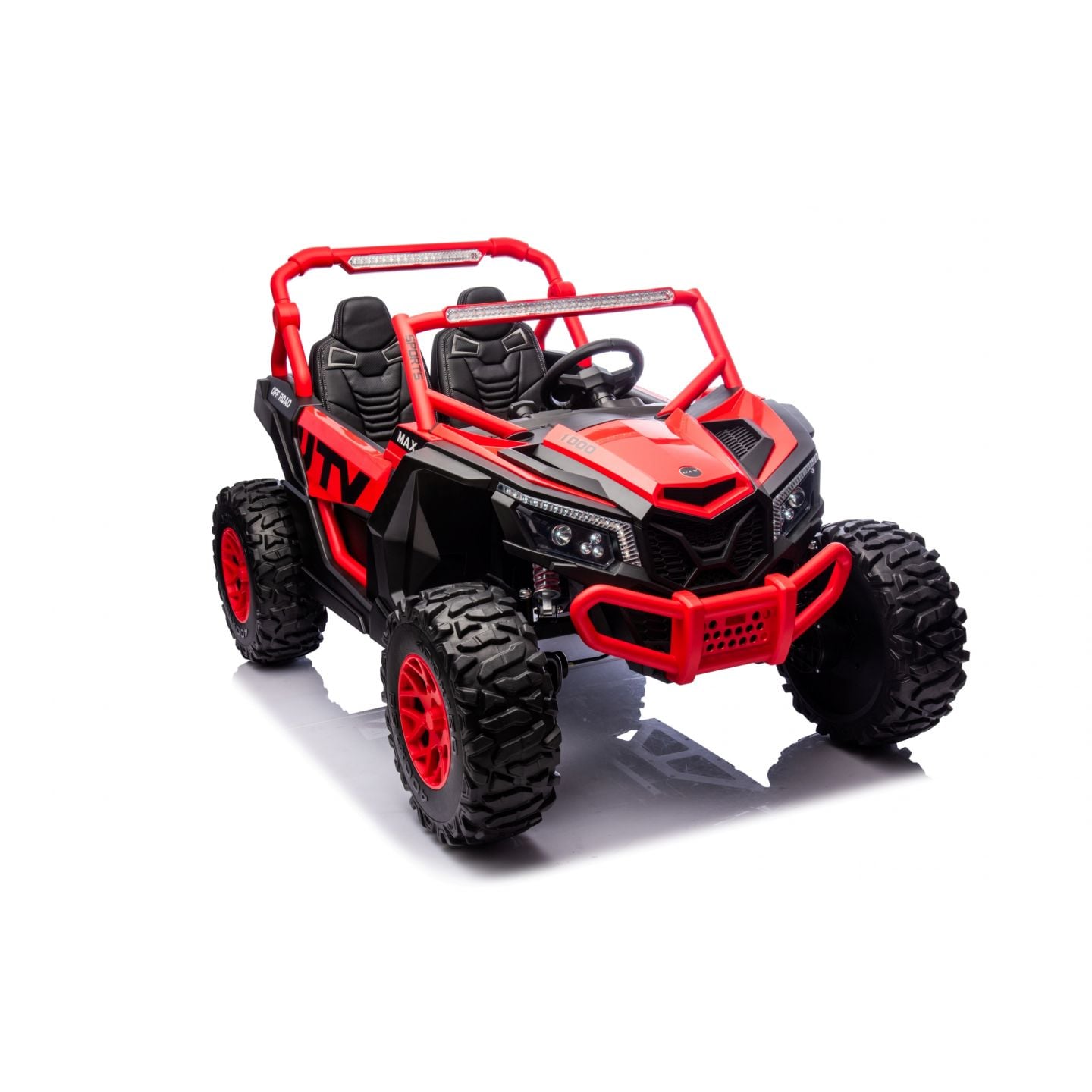 Buggy UTV XXL 24 Volts 14Ah Rouge/Noir, buggy électrique enfant, version 2 places - 4 moteurs