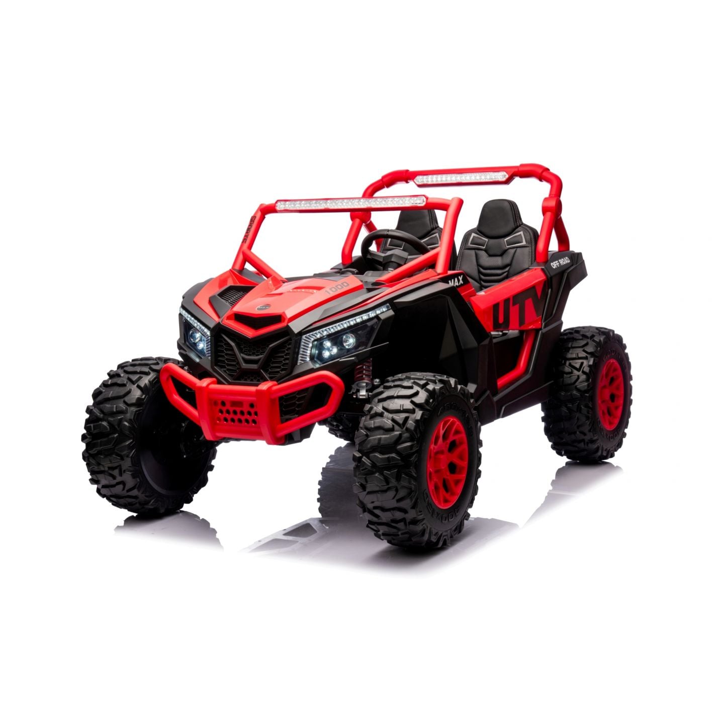 Buggy UTV XXL 24 Volts 14Ah Rouge/Noir, buggy électrique enfant, version 2 places - 4 moteurs
