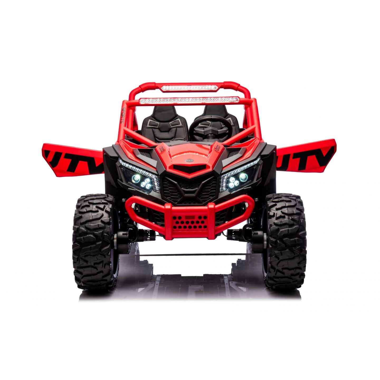 Buggy UTV XXL 24 Volts 14Ah Rouge/Noir, buggy électrique enfant, version 2 places - 4 moteurs