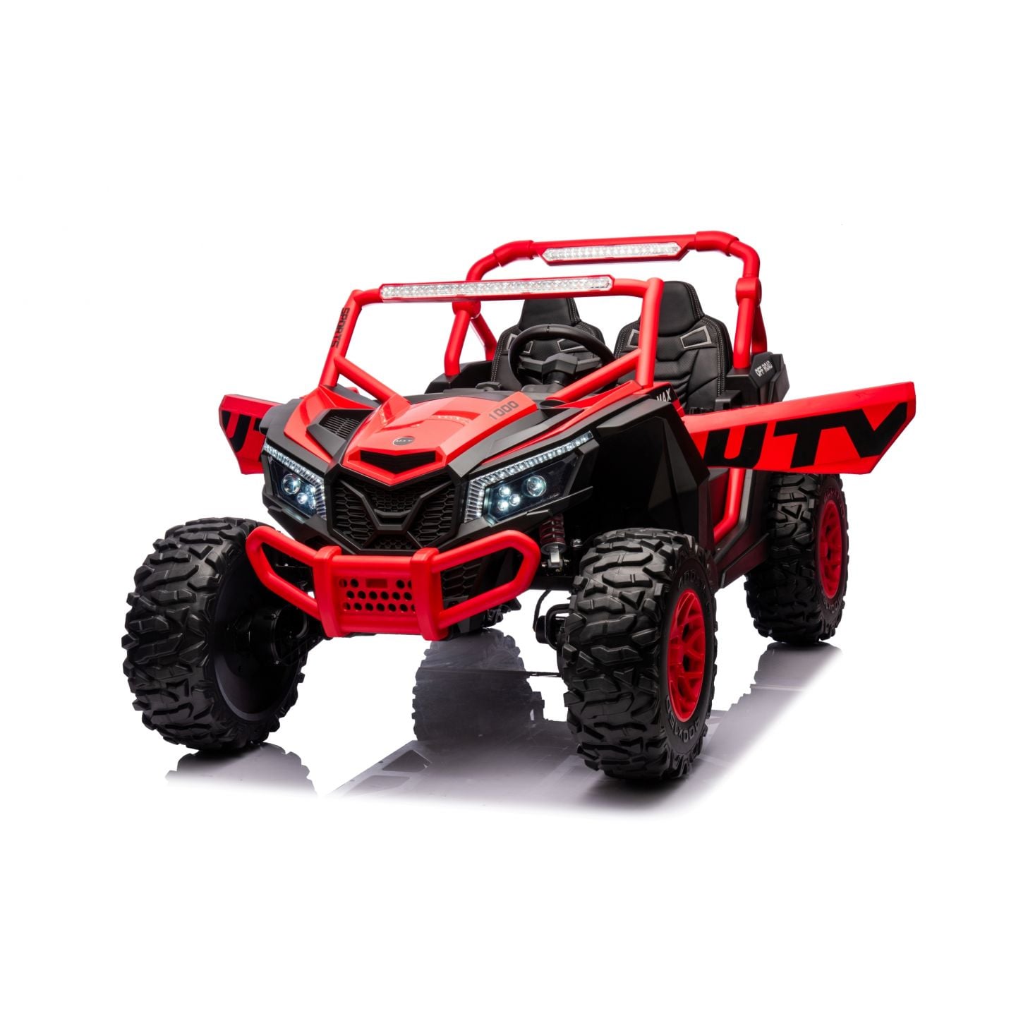 Buggy UTV XXL 24 Volts 14Ah Rouge/Noir, buggy électrique enfant, version 2 places - 4 moteurs