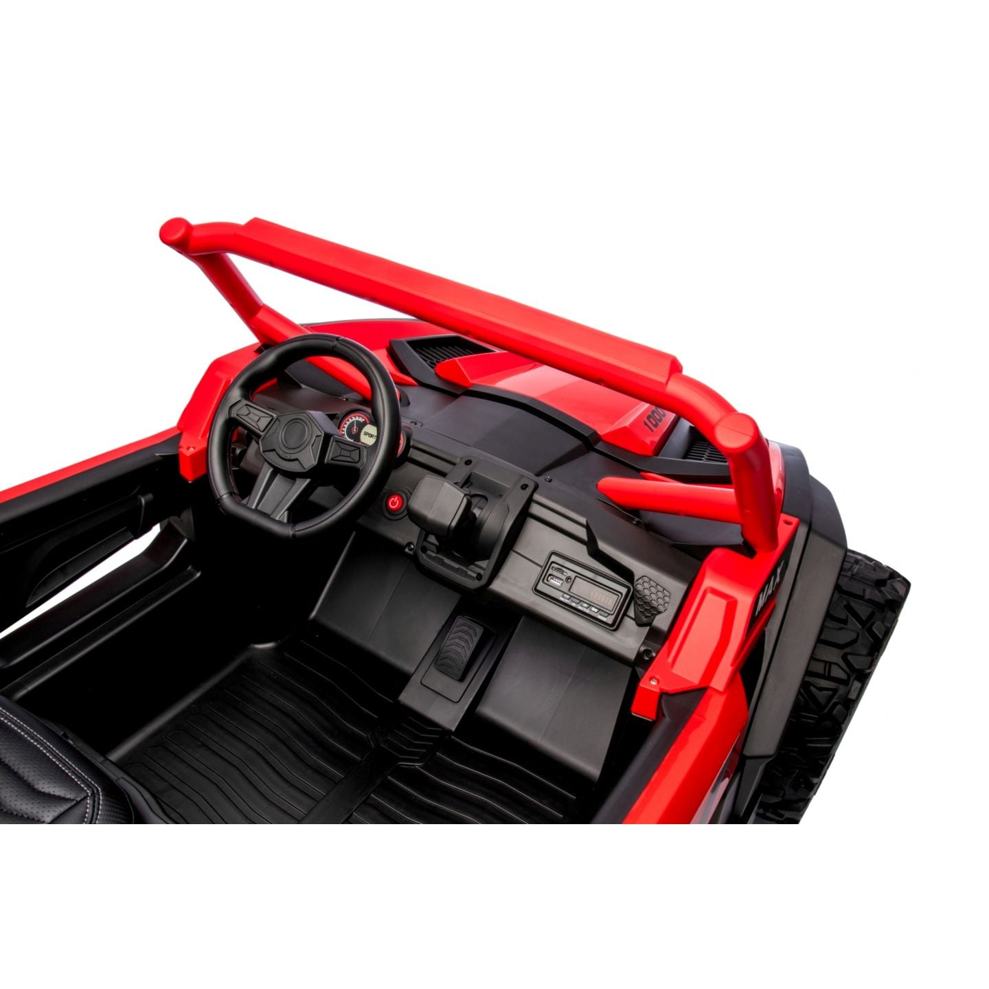 Buggy UTV XXL 24 Volts 14Ah Rouge/Noir, buggy électrique enfant, version 2 places - 4 moteurs