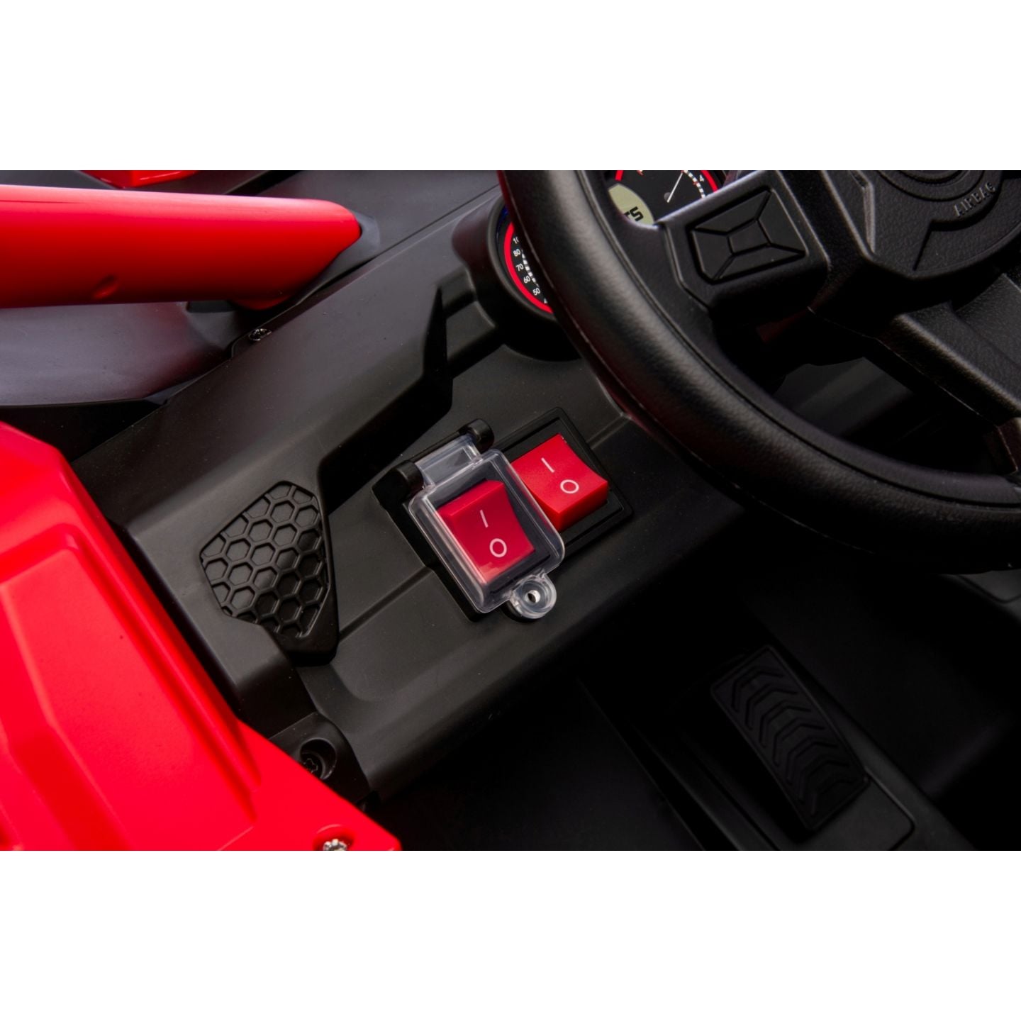 Buggy UTV XXL 24 Volts 14Ah Rouge/Noir, buggy électrique enfant, version 2 places - 4 moteurs