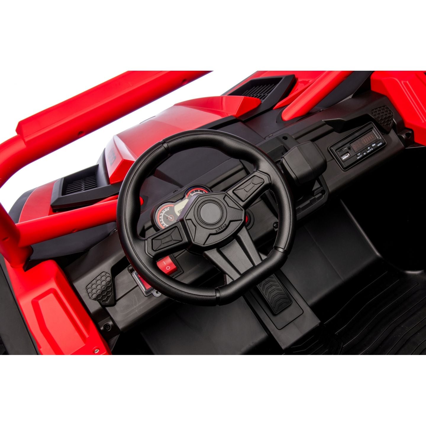 Buggy UTV XXL 24 Volts 14Ah Rouge/Noir, buggy électrique enfant, version 2 places - 4 moteurs
